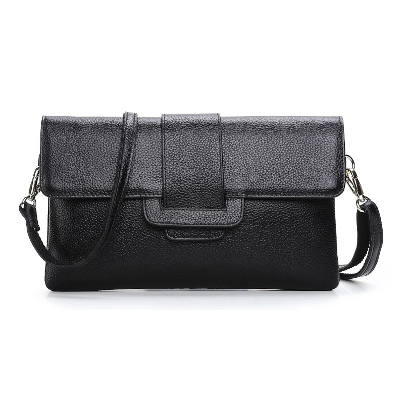 Повседневные Клатчи из натуральной кожи для женщин сумочка конверт на плечо