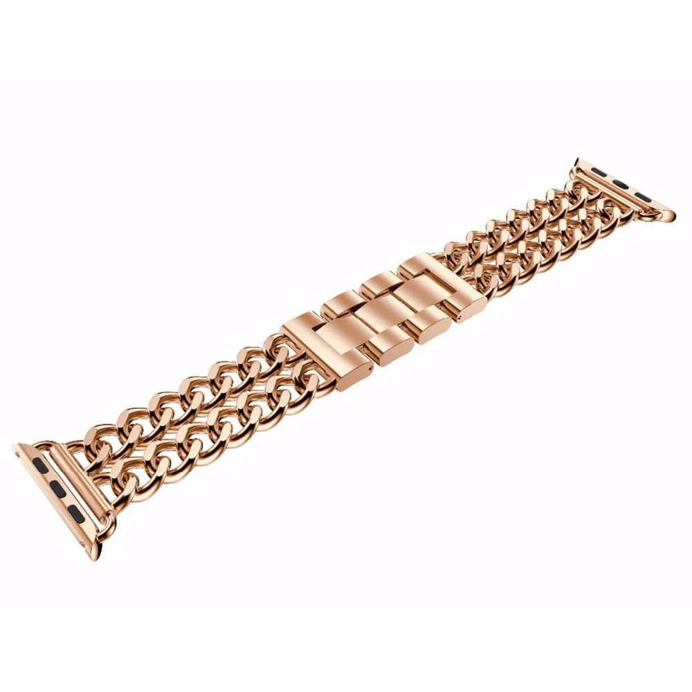Хохлатый ремешок из нержавеющей стали для Apple Watch series 4 band 44 мм 40 мм iWatch 3 2 1 42 мм/38 мм браслет на запястье ремешок для часов ремень