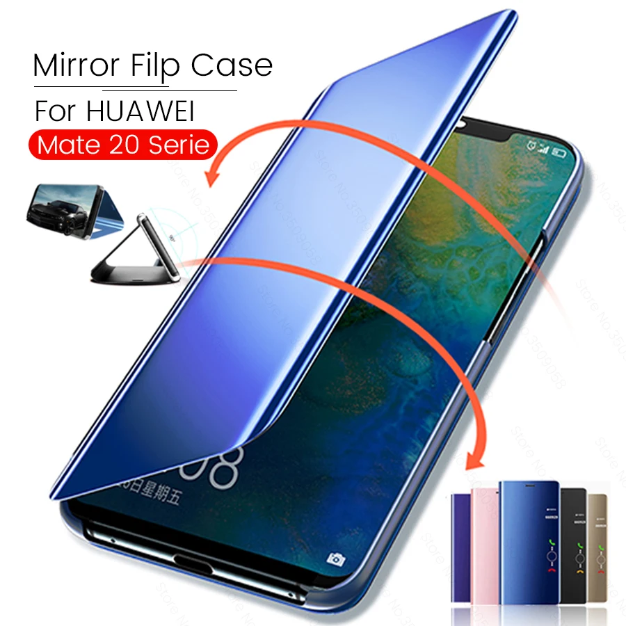 Зеркальный умный флип-чехол для huawei mate 20 Pro, стоячий чехол для huawei mate 20 Lite, светильник, чехол, Hauwei mate 20 Lite 20Pro