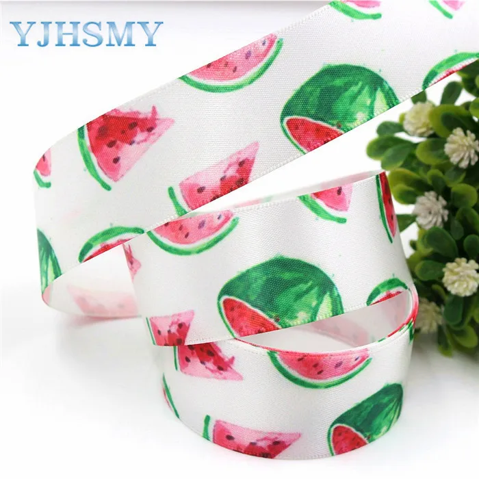 YJHAMY 179231, фрукты мультфильм атласные ленты, 25 мм, 10 ярдов лента для шитья, DIY головной убор аксессуары ручной работы материал - Цвет: 8