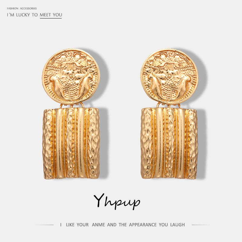Женские серьги подвески Yhpup Medusa винтажные геометрические из сплава цинка в стиле