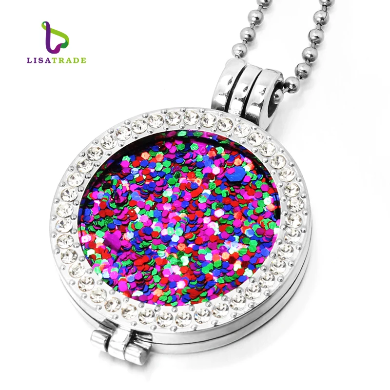 Диск для монет 33 мм модный подарок женщин подходит держателя 35 цепочка бусин 80 см