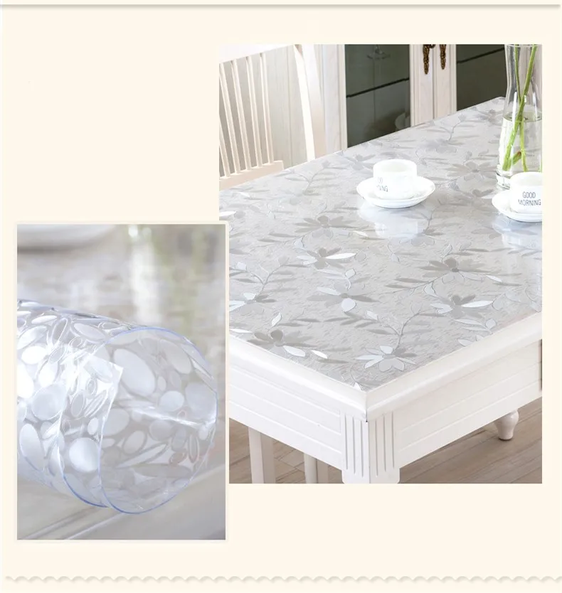 coloured soft glass table cloth, plastic table mat Rectangle Waterproof table Oil cloth Table Cover Decor Kitchen Table cloth