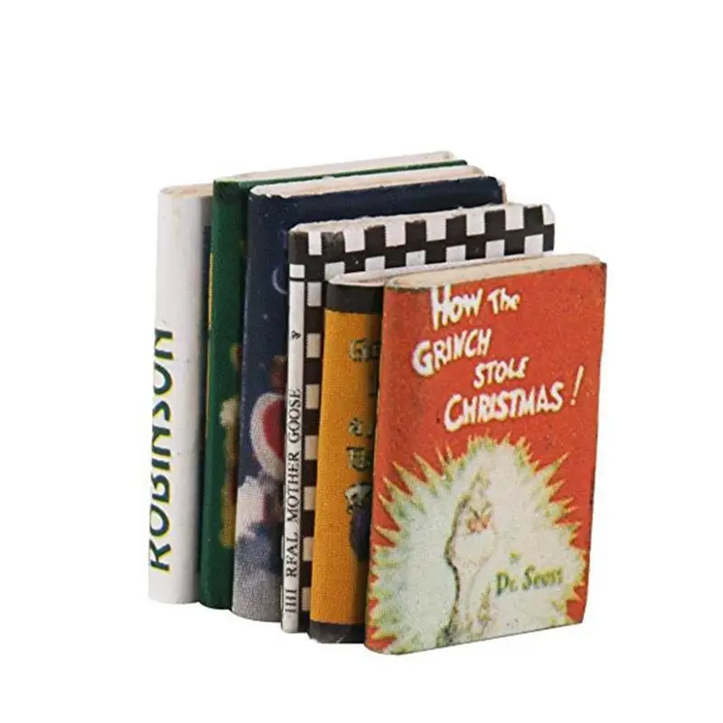Многоцветный 6 шт./компл. кукольный домик мини игрушка модель миниатюры 1:12 аксессуары Кукольный дом мебели деревянные книги Спальня набор украшений - Цвет: Многоцветный