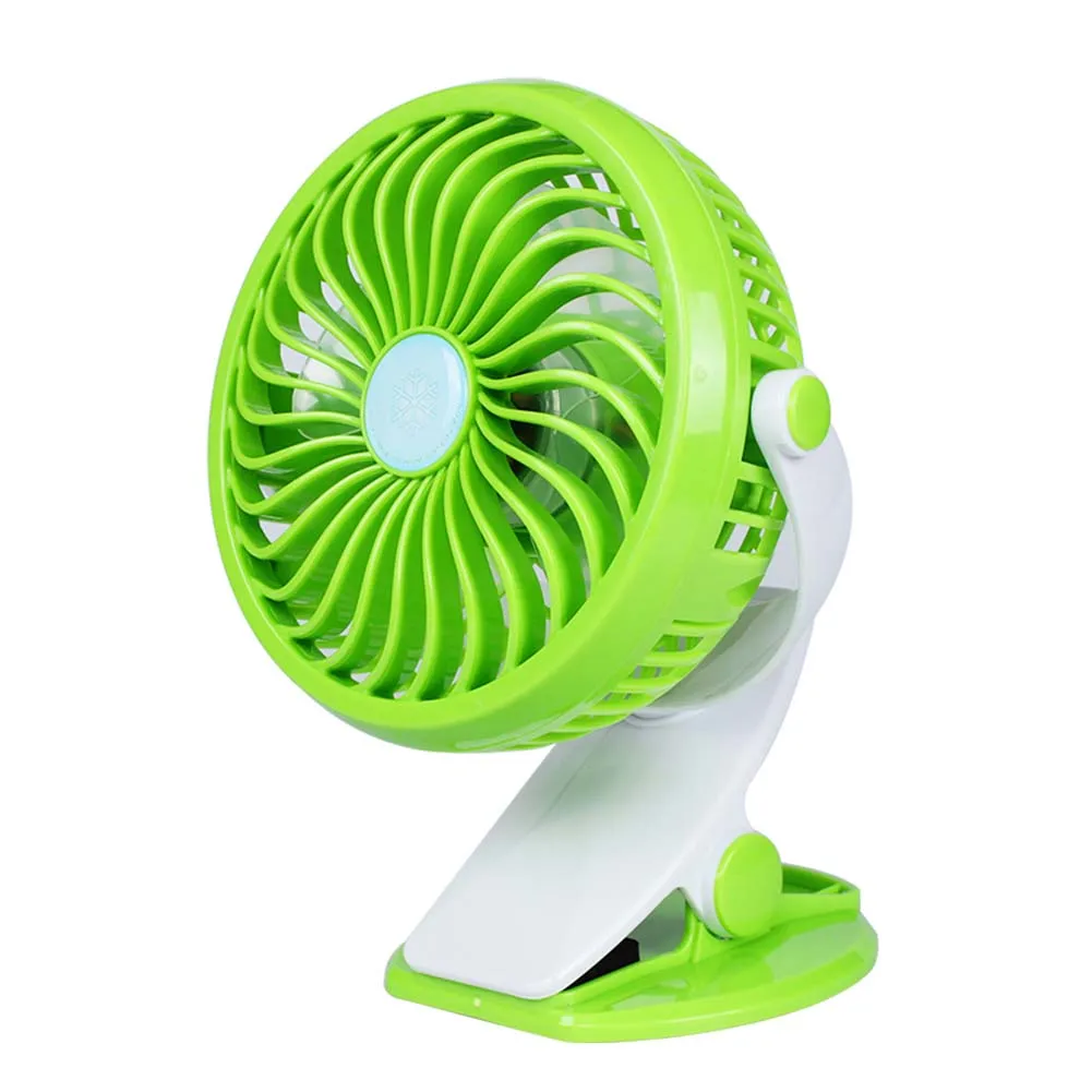 Green Модный Мини Портативный Вентилятор охлаждения с зажимом, USB Перезаряжаемый вентилятор для путешествий, прогулочных колясок, походов HY99 AU09 - Цвет: Green