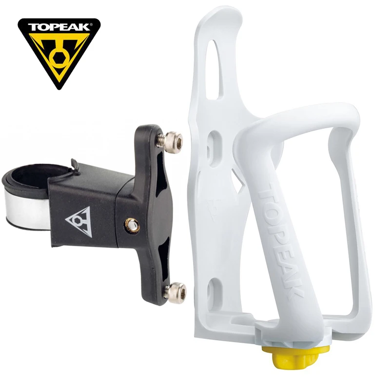 TOPEAK инженерный пластиковый держатель для бутылки велосипеда TMD05B/TMD05W+ крепление для клетки TCM01 держатель для бутылки с водой - Цвет: Белый