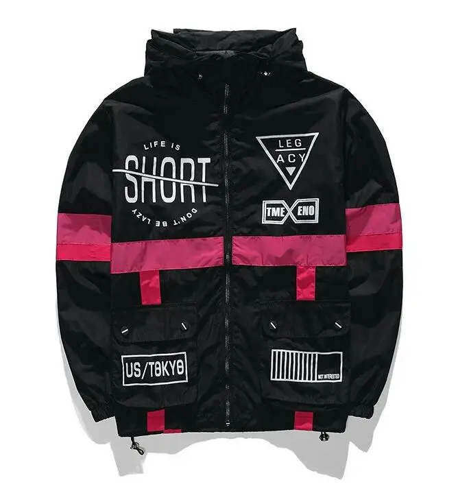 Yizlo весна осень Мужская ветровка брендовая Мода хип хоп тонкая молния