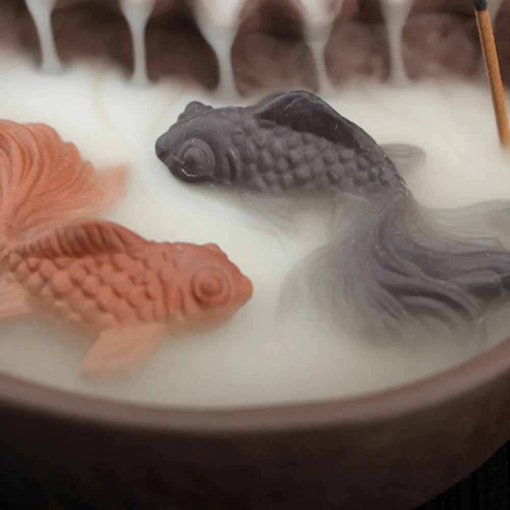 Курильница из фиолетовой глины с обратным потоком дыма креативная подставка для