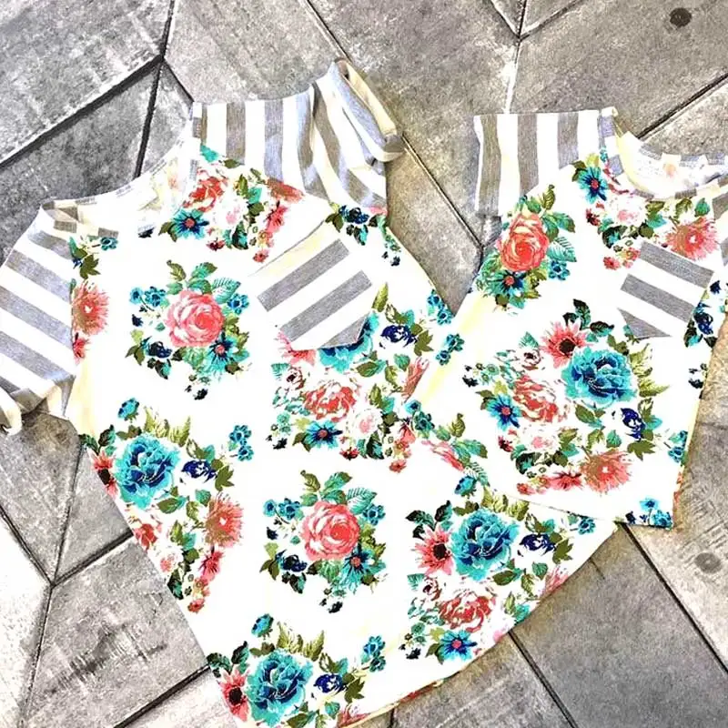 Женская футболка с коротким рукавом MVUPP свободная составного кроя цветочным