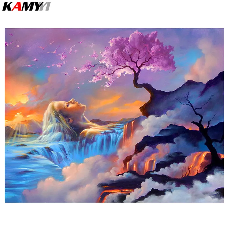 

Cherry Blossoms Diamond Painting Cross Stitch Needle Art Diamond Embroidery Mosaic Scenic Patterns Rhinestone Room Decor XY1