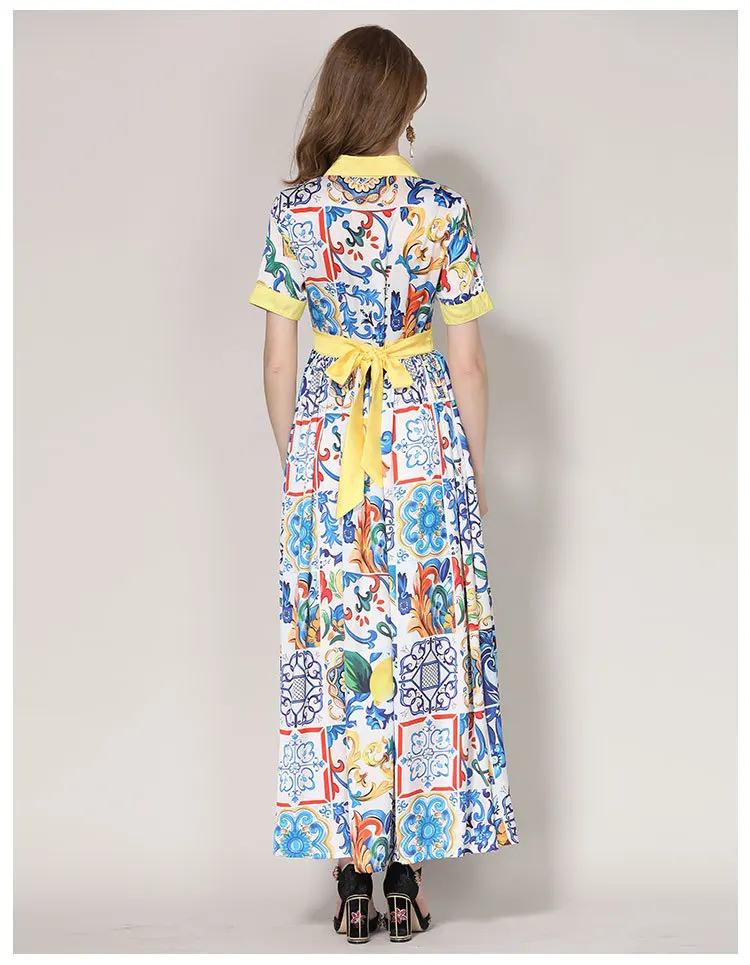 2018 модные женские туфли Весна Европа США Новый Цветочный принт с лацканами пять