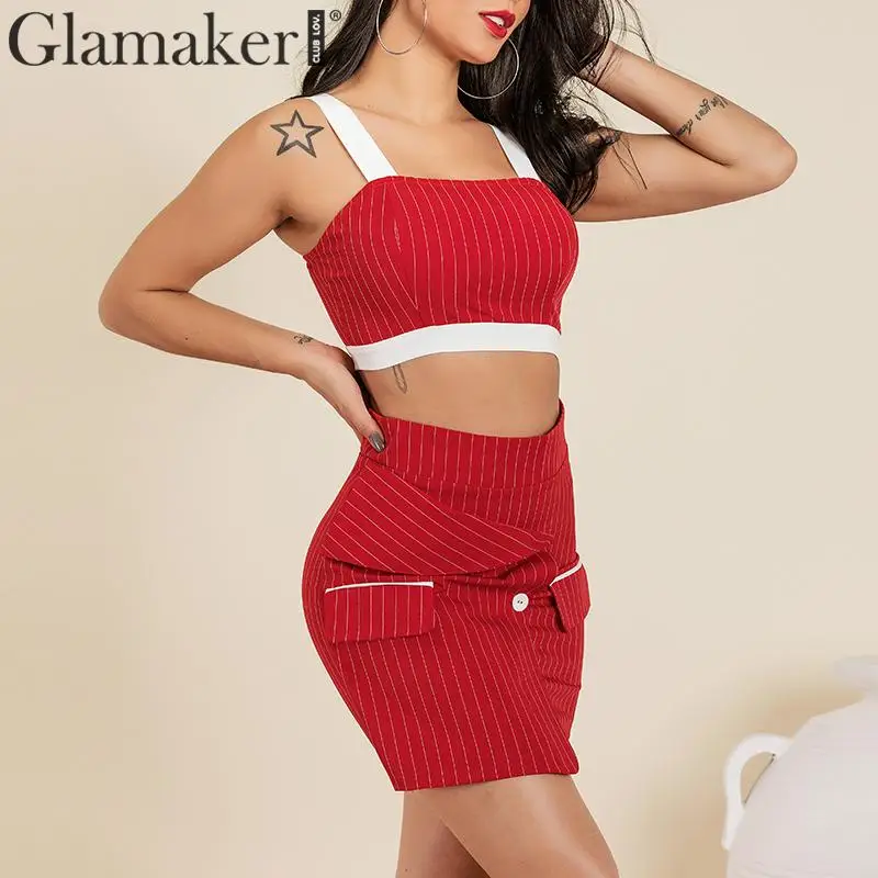 Женское Короткое платье без рукавов Glamaker черное облегающее в полоску с открытой