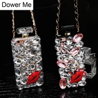 crystal diamond kiss perfume bottle case for iphone 12 11 pro xs max xr x 8 7 plus samsung note 20 10 9 8 s20 ultra s10e9 plus