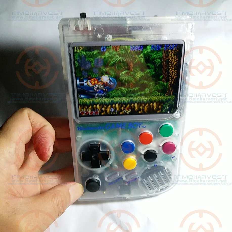 Прозрачный Портативная игровая консоль Raspberry Pi gameboy с LCL Super HD ips lcd и ударным джойстиком требуется заказ и доступен в течение 20 дней - Цвет: Прозрачный