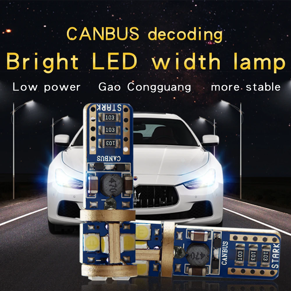 2 шт. T10 w5w светодиодные лампы 3030 чипы t10 Canbus без ошибок гипервспышки 12В Супер яркий