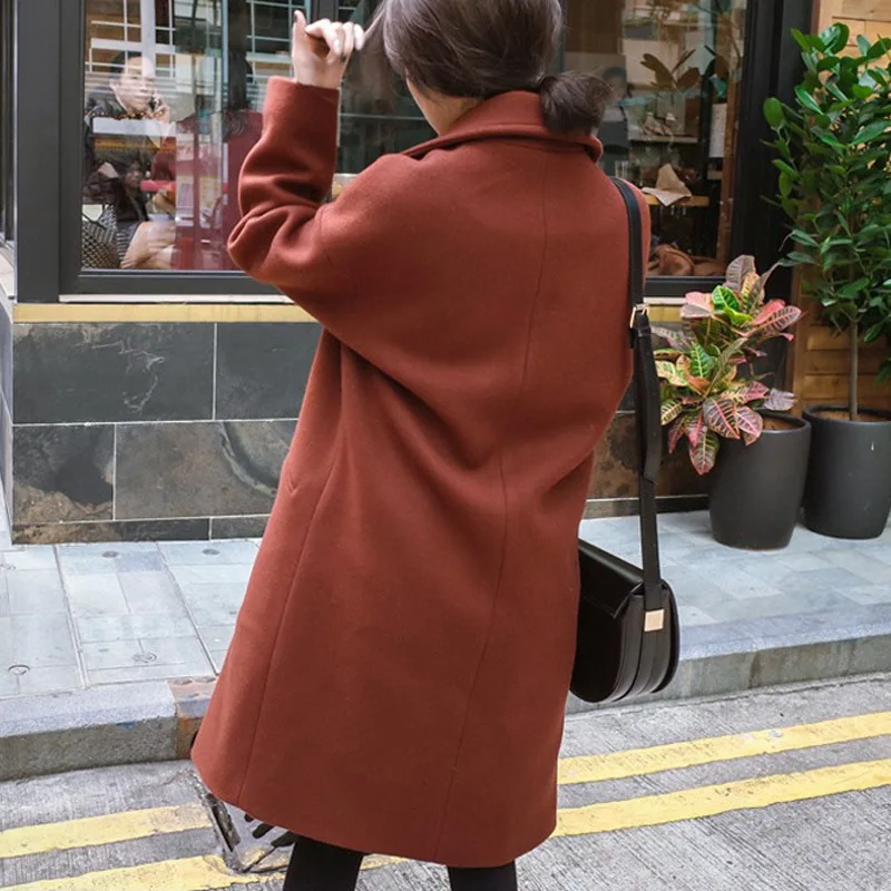 Женское длинное пальто в стиле пэчворк 2018 зимнее двубортное шерстяное и куртка