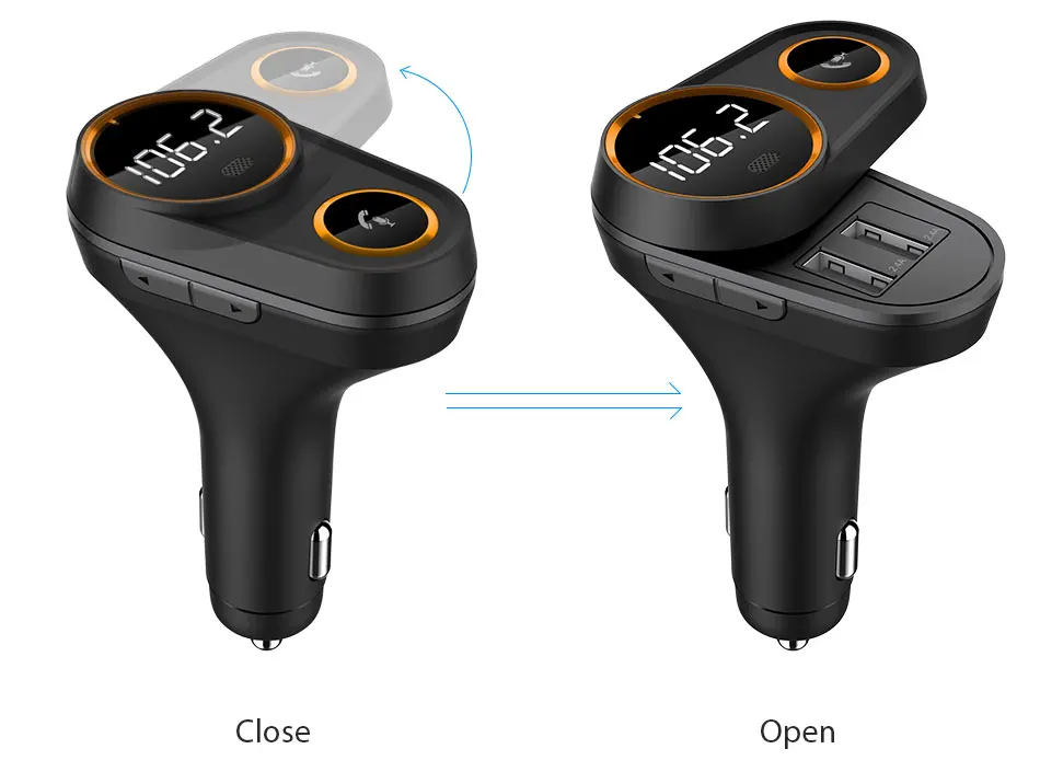 VANJEW C43 Bluetooth fm-передатчик 5 В/4.8A автомобильное зарядное устройство fm-модулятор MP3 аудио плеер передатчики Громкая связь вызов 2 USB зарядное устройство