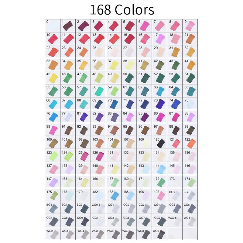 168COLORS TOUCHFIVE 30/40/60/80/108/168 Цвета художественные Маркеры Ручка спиртовые маркеры двойная голова манга ручки для рисования художественные принадлежности - Цвет: 168COLORS