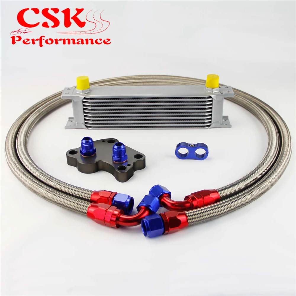 Масляный радиатор для BMW Mini Cooper R53 сменный серебристый/черный 10 рядов 248 мм AN10| |