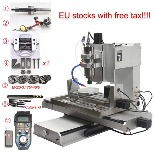Machine with parts CNC 5 осевой фрезерный станок гравировальный станок CNC 6040 Mach3 USB шариковый винт CNC Тип столба дерево алюминий медь металл фрезерный станок - Цвет: Machine with parts