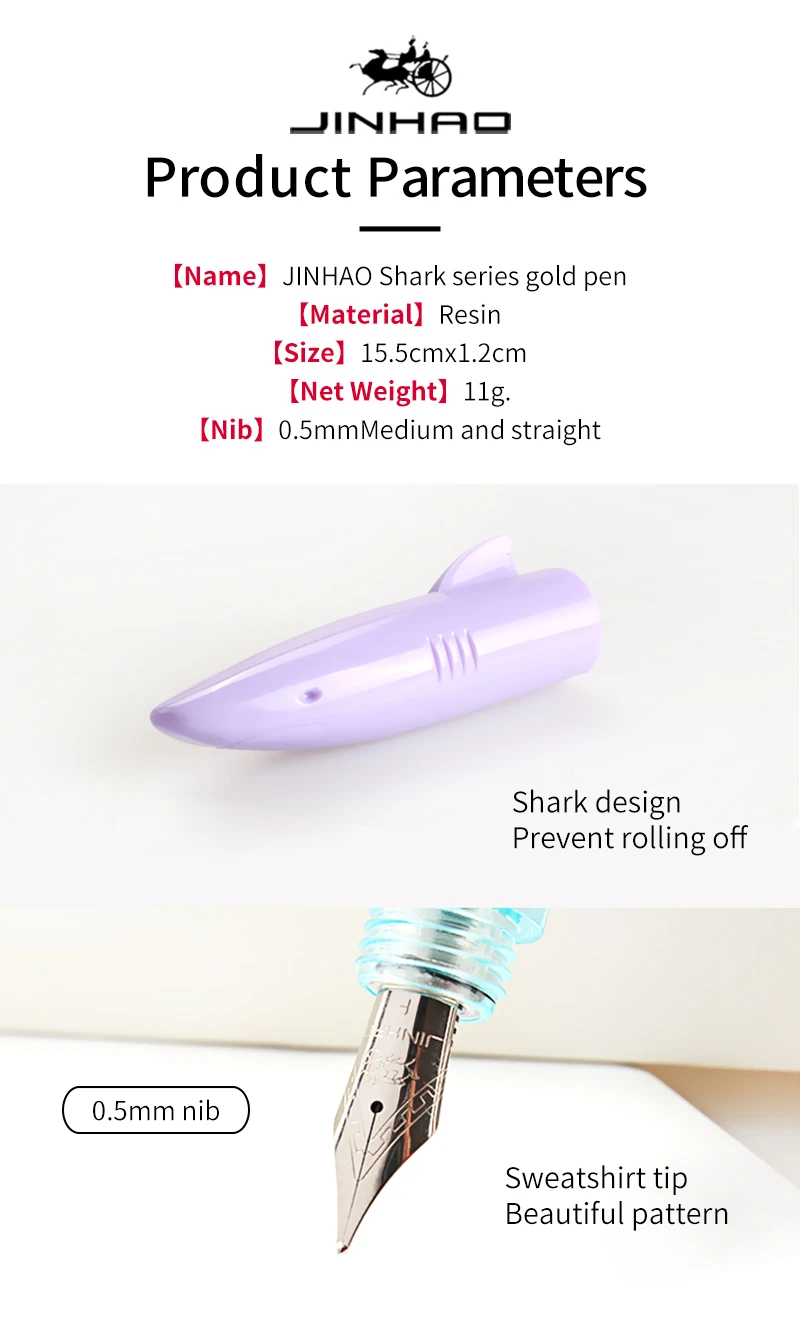 Jinhao Акула авторучка набор ручка с синими чернилами креативные чернильные ручки для письма студенческие Выделенные слова положительный жесты подарочная ручка