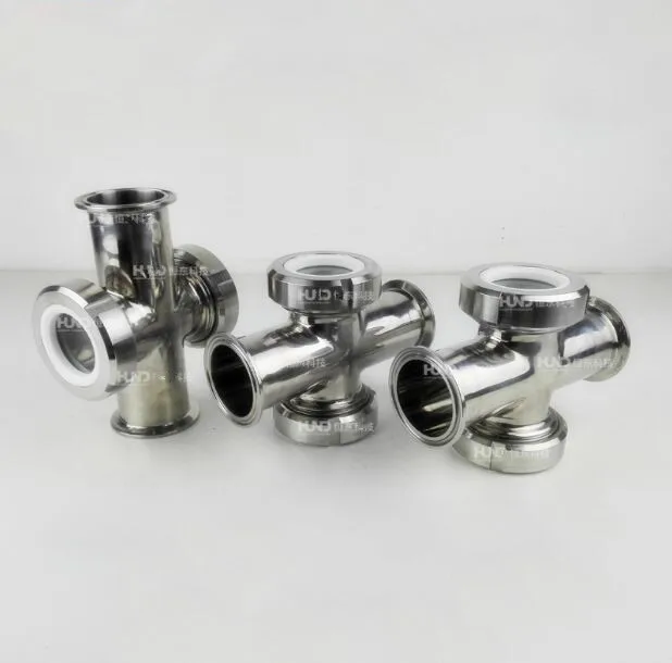 

2"x2" OD64 Four Genneral Formula Pipe Sight Glass 2"(DN50) Union Tri-Clamp Cross Sanitary Stainless Steel304, Length 150mm