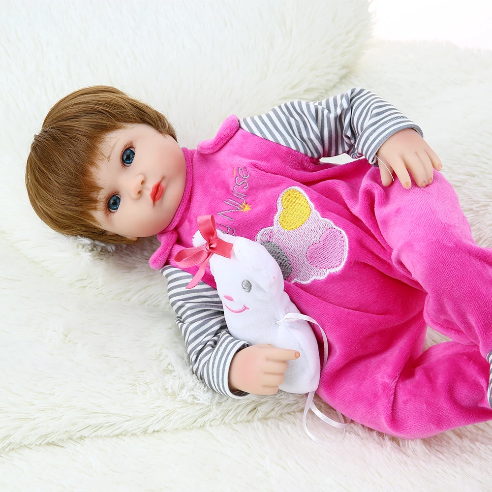Кукла Reborn Baby из мягкого силикона и винила 41 см кукла с коричневым париком для