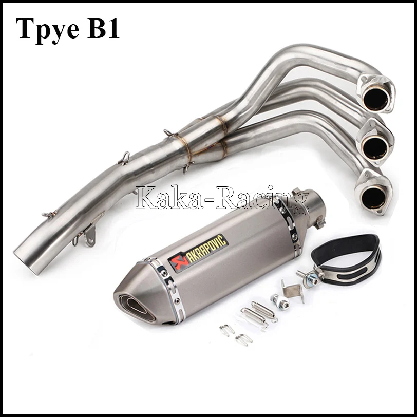 Type B1 Мотоцикл Полный выхлопной системы заголовок передней трубы Akrapovic глушитель для YAMAHA MT09 FZ09 fzFZ-09- XSR900 - Цвет: Type B1