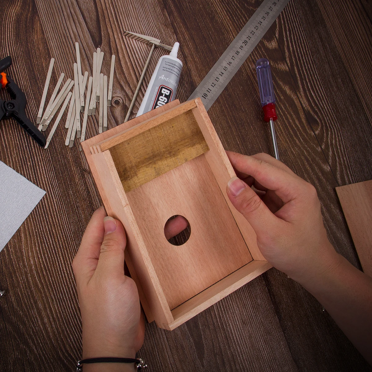 Kmise Kalimba DIY Kit 17 ключ большой палец и палец пианино с ручными инструментами тюнер молоток ручной работы подарок на день рождения для детей
