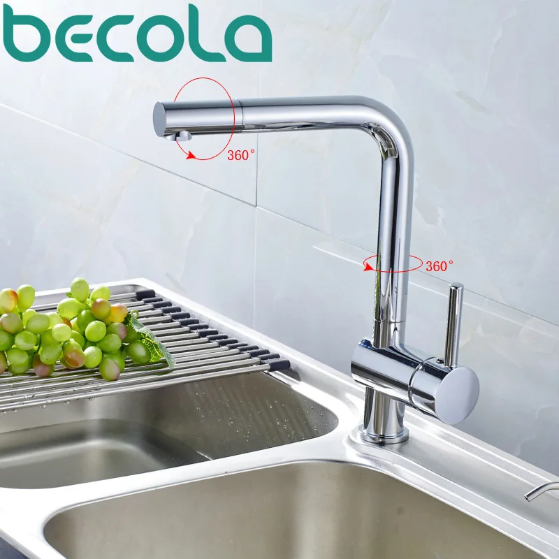 Кухонный Смеситель BECOLA с поворотным носиком высококачественный черный белый
