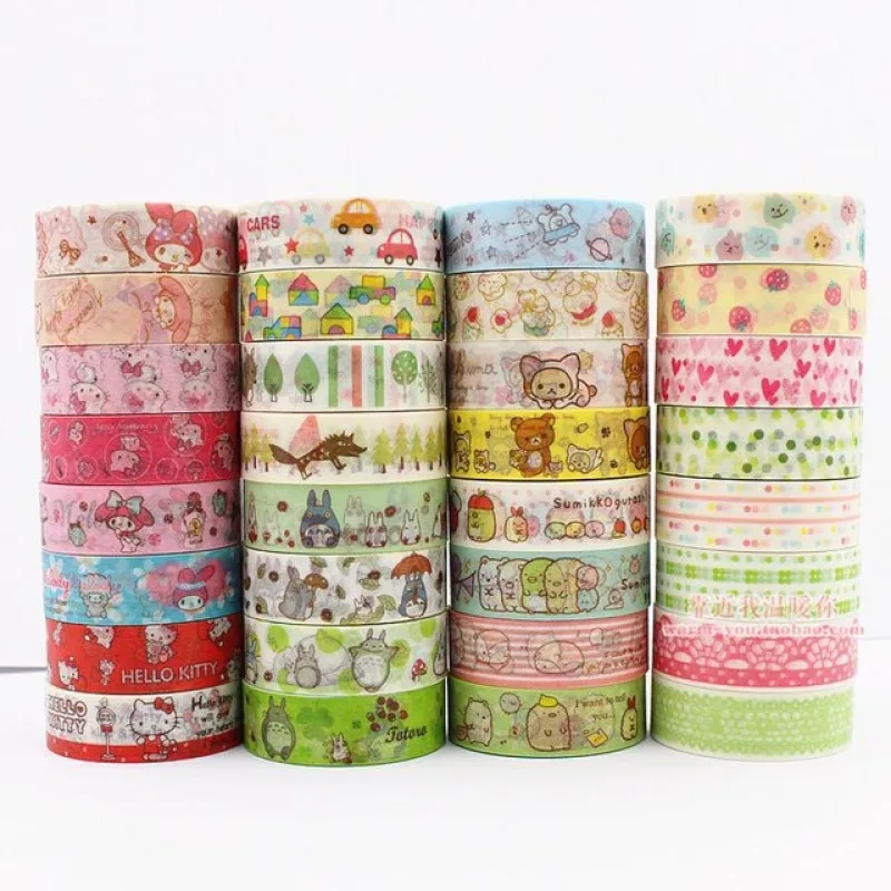 16 моделей 2 шт./кор. мультфильм клейкая декоративная лента washi Скрапбукинг стационарный «Мой сосед Тоторо», которая проигрывает мелодии из фильмов «hello kitty» легко рвущаяся