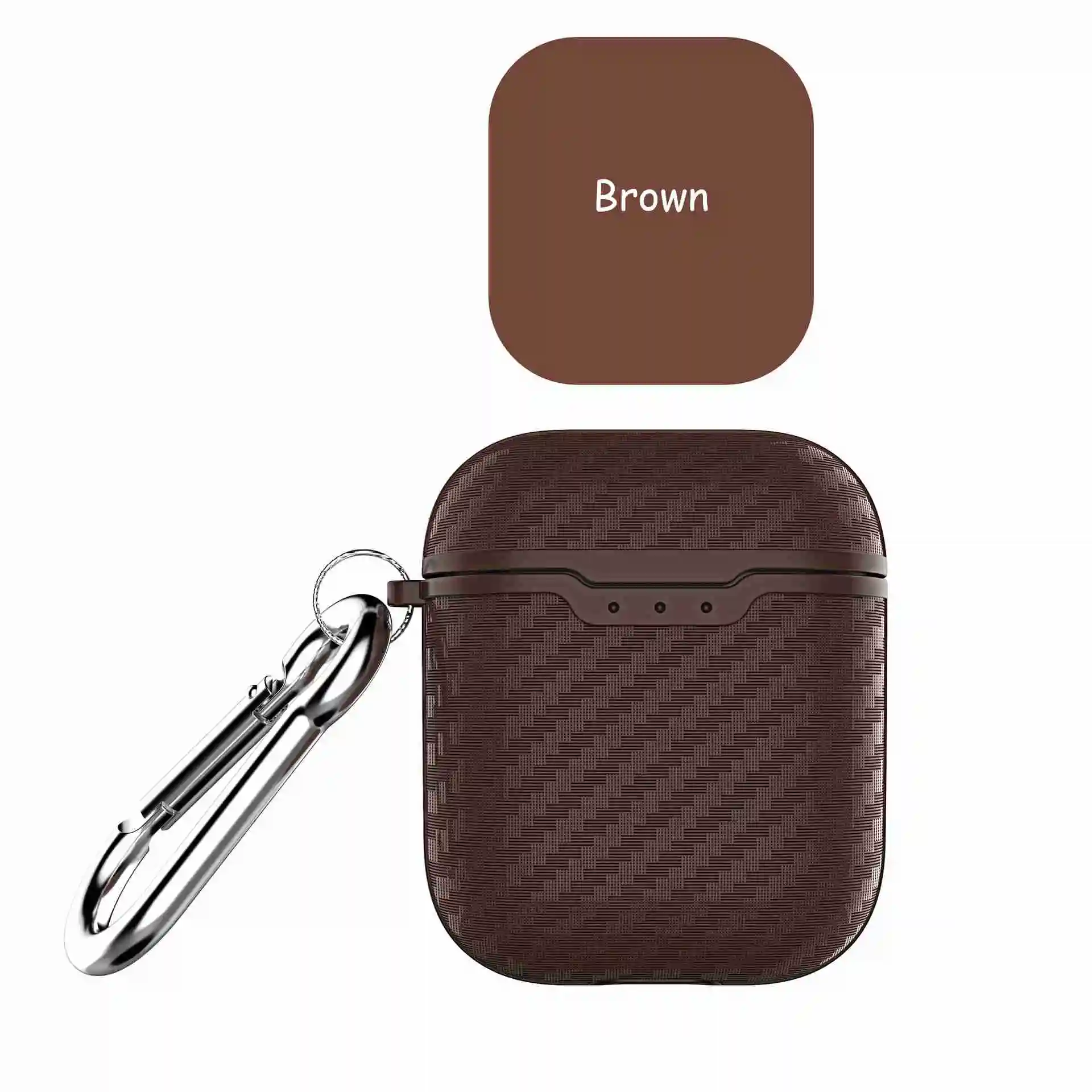 Brown Чехол из углеродного волокна для Apple AirPods Bluetooth, беспроводные наушники, мягкие чехлы для Air Pods, чехол для гарнитуры, зарядная коробка - Цвет: Brown