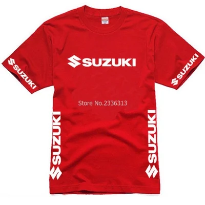 Летняя Однотонная футболка S car shop с короткими рукавами, футболка Suzuki, одежда s-xxxl Размер