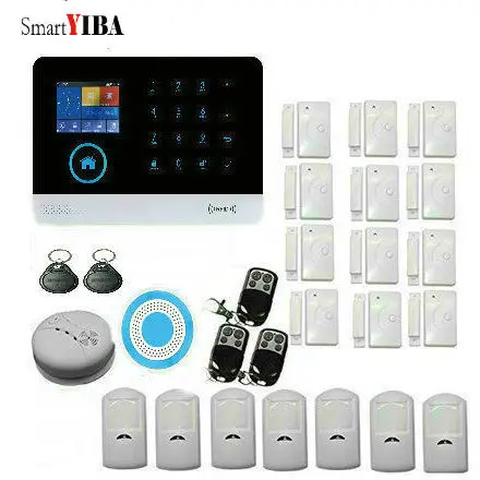 

SmartYIBA WIFI GSM GPRS WirelessHouse Burglar Intruder Alarm System IOS/Android Apps Control GPRS RFID Alarm Kits PIR Detection