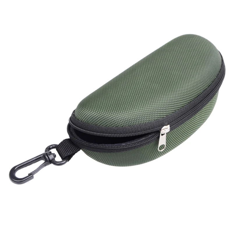 army green Portable Sunglasses Case Glasses Protector Lightweight Zipper Eyeglass Shell with Carabiner New - Цвет: army green