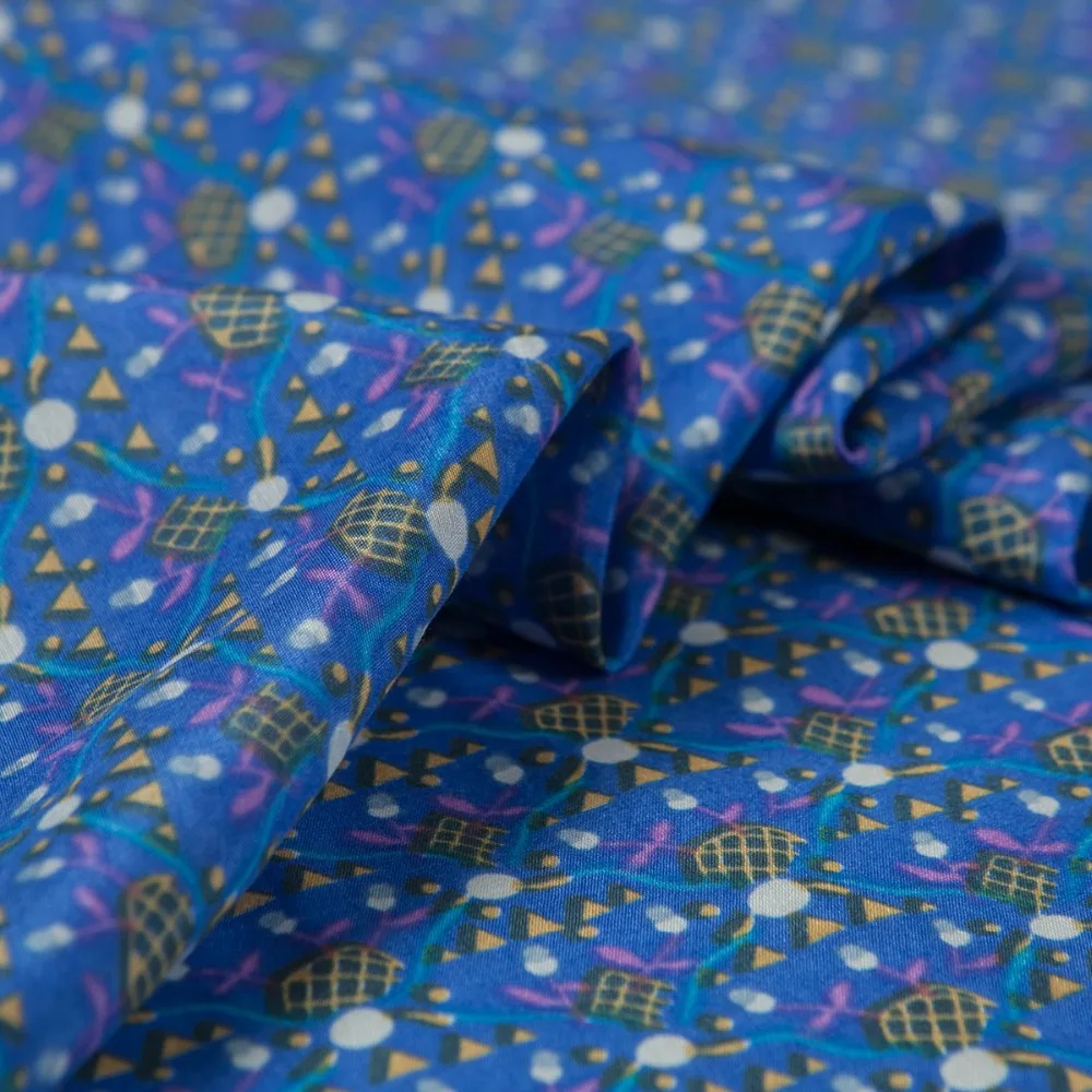 Печатная искусственная хлопчатобумажная ткань песочный арбуз красный синий