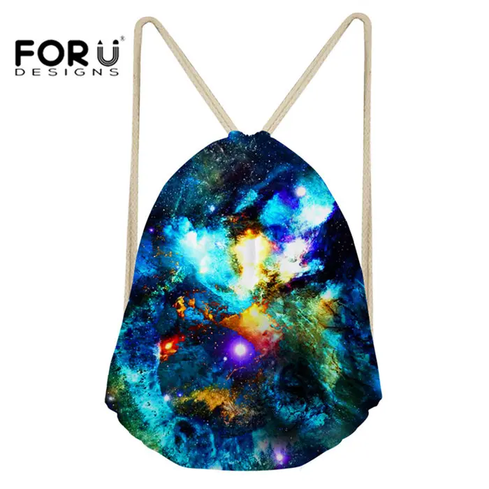 FORUDESIGNS/рюкзак на шнурке, сумка для маленьких бегунов, рюкзак для детей, для мальчиков и девочек, тренировочный рюкзак для йоги, для занятий на открытом воздухе, с космическим принтом, спортивный мешок - Цвет: CA5181Z3