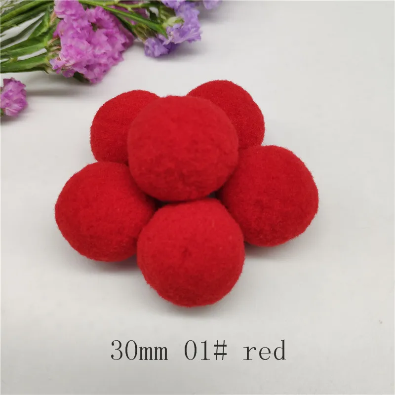 30 мм Мягкие помпоны Пушистый Плюшевый меховой мячик игрушки, поделки DIY ручной работы Свадебный домашний декор для пришивания на одежду обувь аксессуары поставки