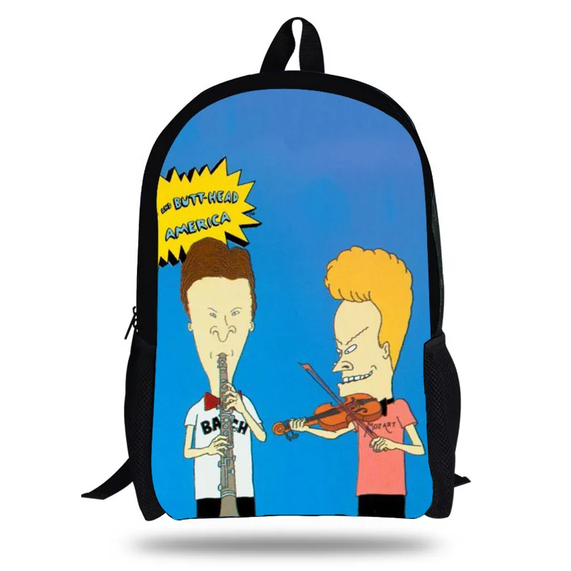 16 дюймовые рюкзаки с мультипликационным принтом Beavis и Butt Head для школьников