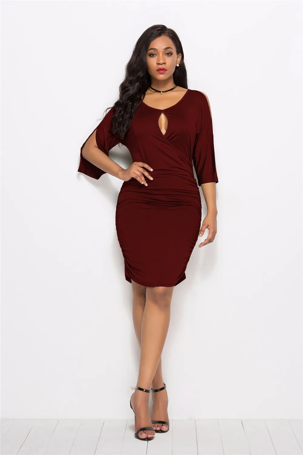 Женское блестящее платье с коротким рукавом повседневные сексуальные черные