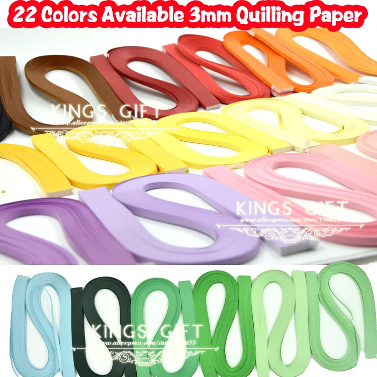 Бумажные полоски для qilling 3 мм х 54 см 22 цвета на выбор наборы Quilling бумажные