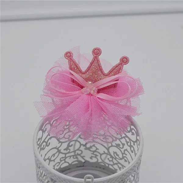 korea pink -2pcs 7x5,5 см кружевная Корона аппликация для девочек аксессуары для волос, DIY нашивки для детей для одежды стикер для рукоделия DIY Украшение для волос - Цвет: korea pink -2pcs