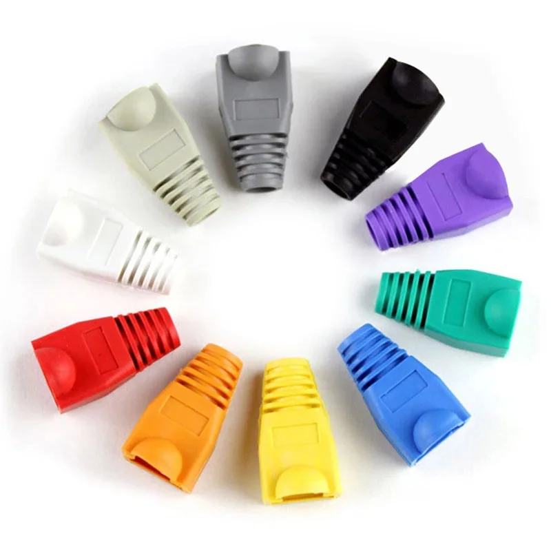 Цветные RJ45 шапки Cat6 сетевые сапоги RJ 45 оболочка Cat6a Cat5 Cat5e защитный рукав
