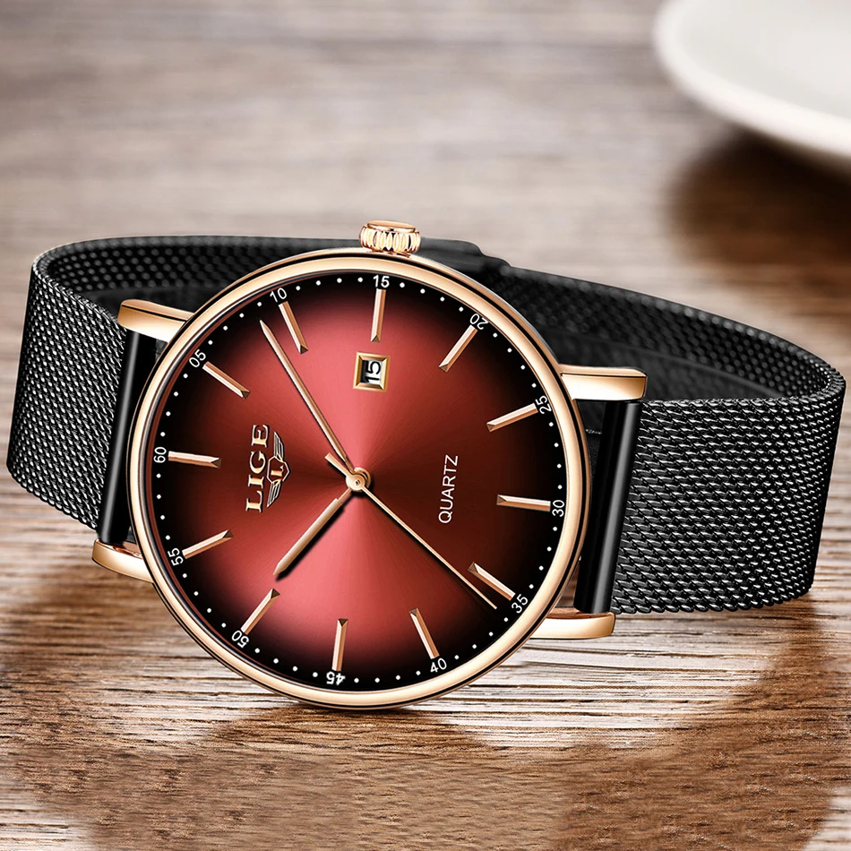 

LIGE Watch Men Fashion Ultra-Thin Full Steel Simple Quartz Watch Top Brand Luxury Sport Waterproof Men Watches Relogio Masculino