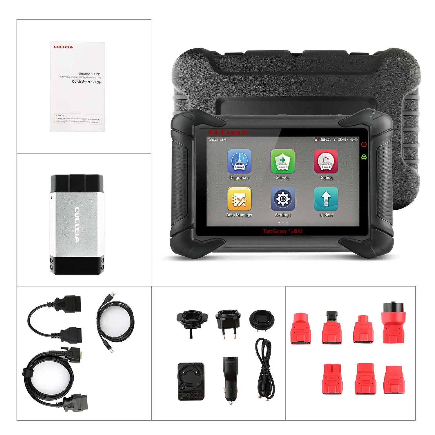 S8M EUCLEIA S8M OBD2 Профессиональный диагностический инструмент OBD2 сканер полная система Immo масло TPA BMS DPF EPB сброс ЭКЮ программист PK X431 V - Цвет: S8M