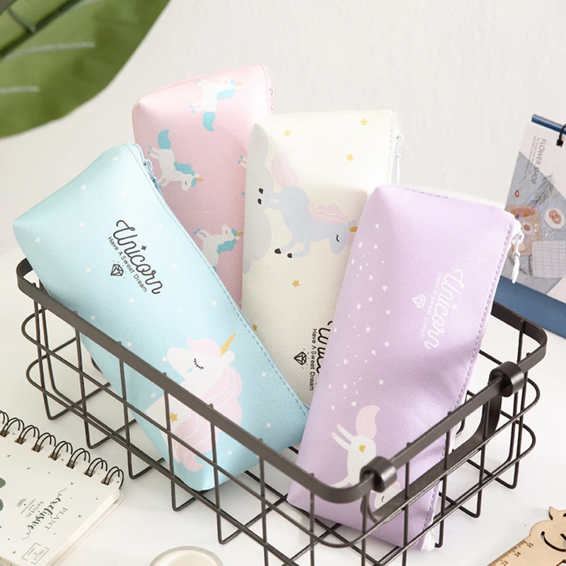 Новый мультяшный Единорог студенческий пенал для девочек канцелярский