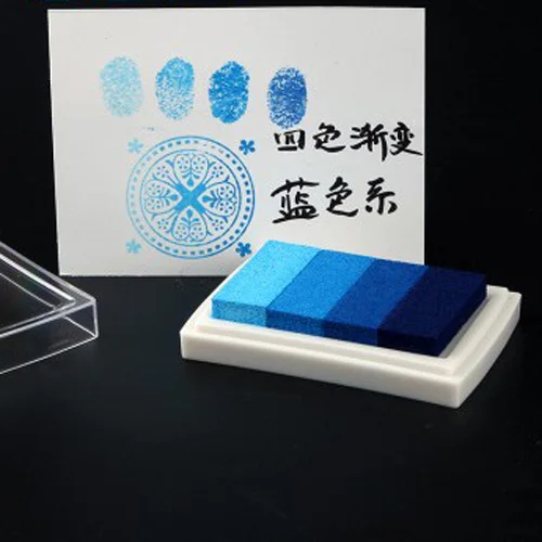 1 шт. чернильные накладки для скрапбукинга на масляной основе, Кристальные крафтовые накладки для чернил, многоцветные, сделай сам, ткань, дерево, бумага, ручная печать, штамп, чернильные накладки - Цвет: Gradient Blue