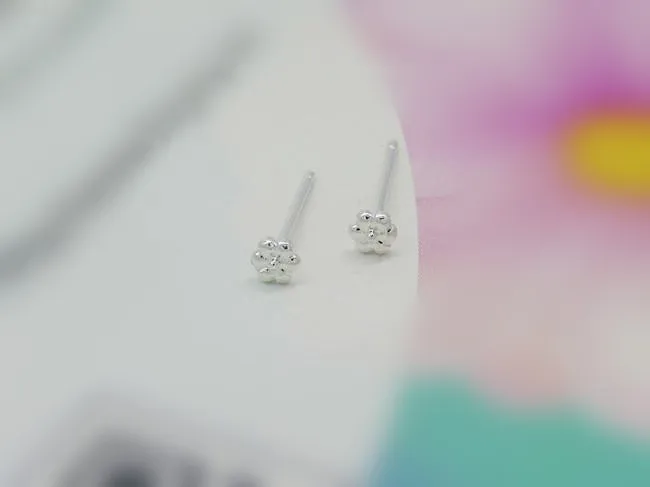 Стерлинговое Серебро серьги-гвоздики гипоаллергенные 925 Слива мини простой |