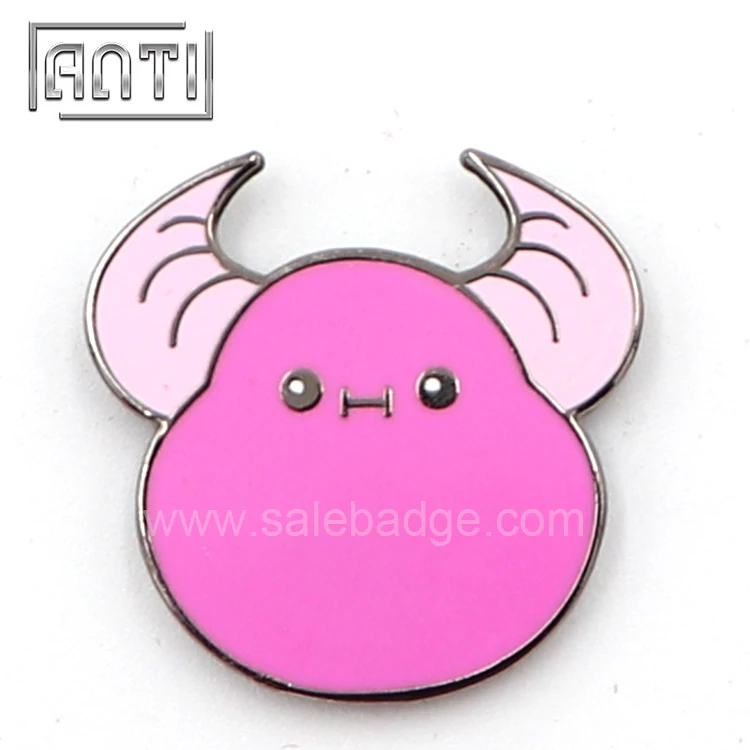 Custom cute cow bull розово красный никелированный отворот булавка высокое качество