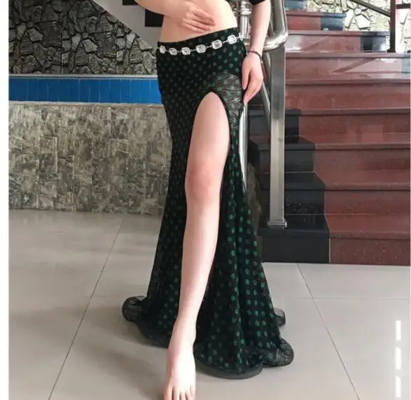 just one Skirt Женщины Belly Профессиональный Танец Модальной Чистой Пряжи Топ / Кружева длинная юбка Набор Танец Живота Для Девочек Dance Set - Цвет: just one Skirt